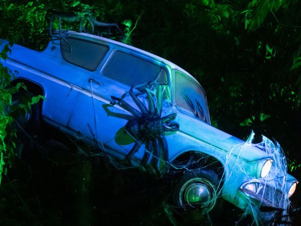 L’auto volante dei Weasley all’esperienza della foresta proibita di Harry Potter a Siloso Point, L'auto volante dei Weasley all'esperienza della foresta proibita di Harry Potter a Siloso Point,