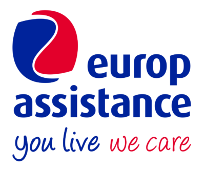 Logo di Europ Assistance, gruppo internazionale specializzato in assistenza viaggio, assicurazioni e servizi di supporto per viaggiatori in tutto il mondo